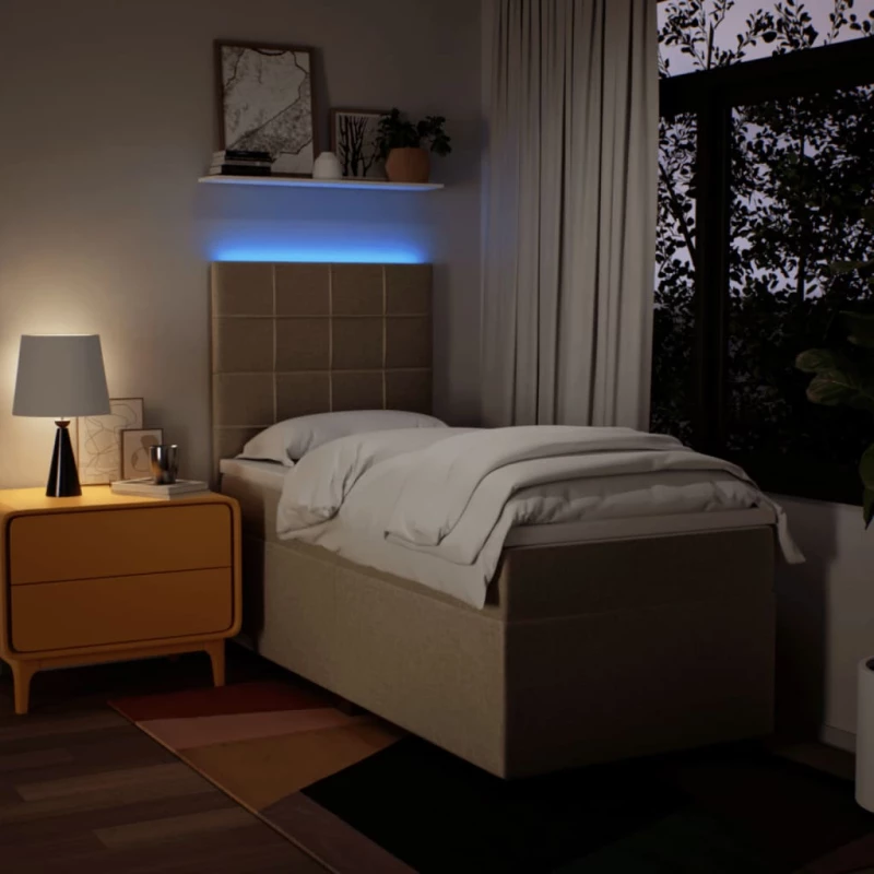 vidaXL Κρεβάτι Boxspring με Στρώμα Κρεμ 80 x 200 εκ. Υφασμάτινο