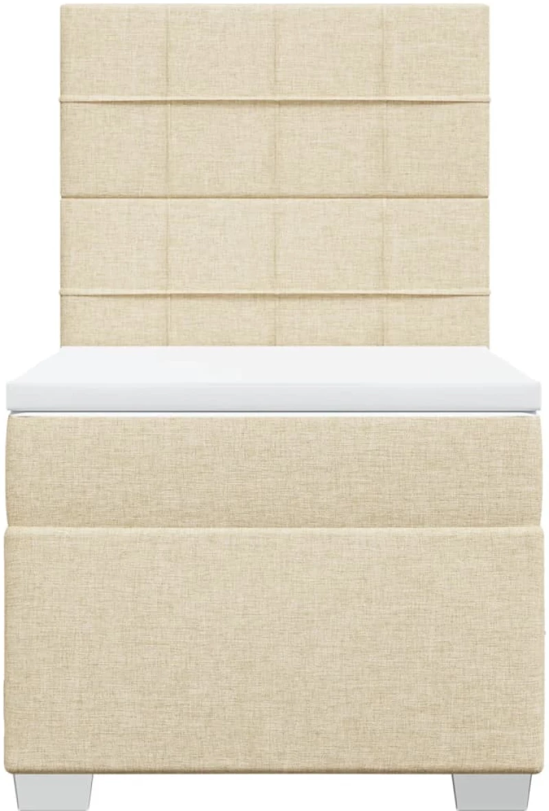 vidaXL Κρεβάτι Boxspring με Στρώμα Κρεμ 80 x 200 εκ. Υφασμάτινο