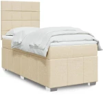 vidaXL Κρεβάτι Boxspring με Στρώμα Κρεμ 80 x 200 εκ. Υφασμάτινο