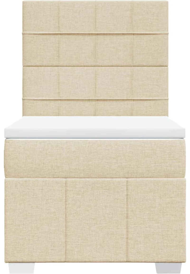 vidaXL Κρεβάτι Boxspring με Στρώμα Κρεμ 80 x 200 εκ. Υφασμάτινο