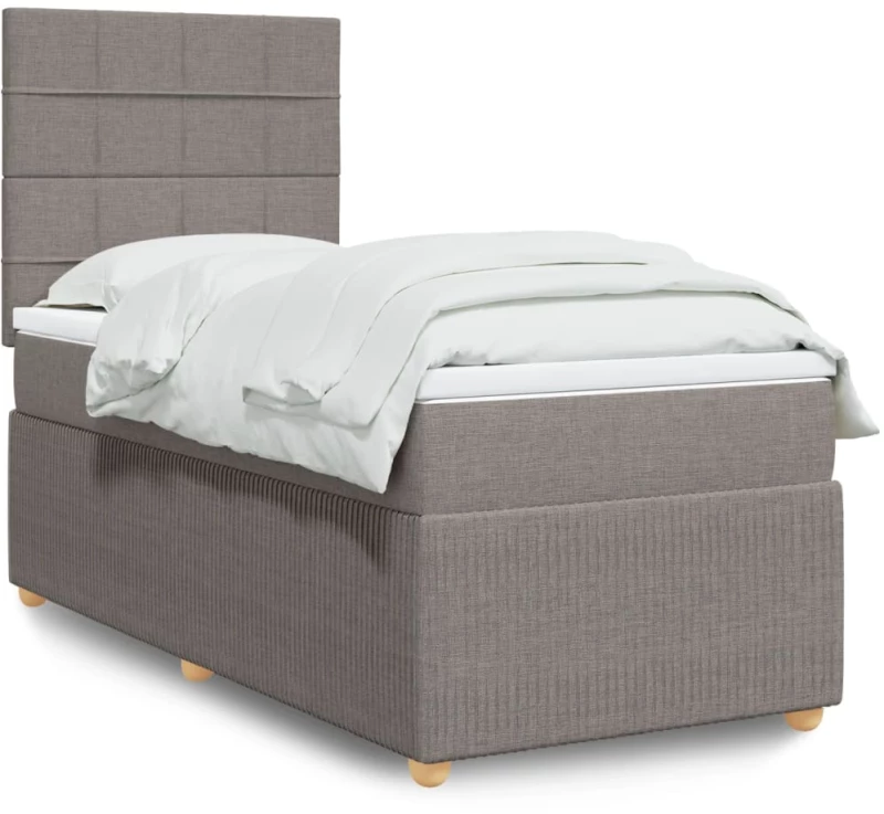 vidaXL Κρεβάτι Boxspring με Στρώμα Taupe 80x200 εκ. Υφασμάτινο