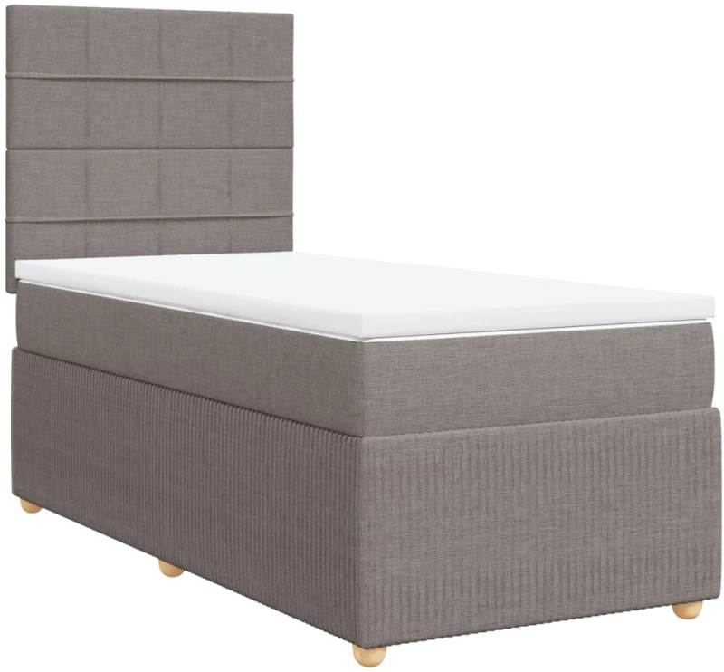 vidaXL Κρεβάτι Boxspring με Στρώμα Taupe 80x200 εκ. Υφασμάτινο