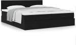 vidaXL Οθωμανικό κρεβάτι με στρώματα Μαύρο 160x200cm Velvet