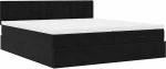 vidaXL Οθωμανικό κρεβάτι με στρώματα Μαύρο 160x200cm Velvet