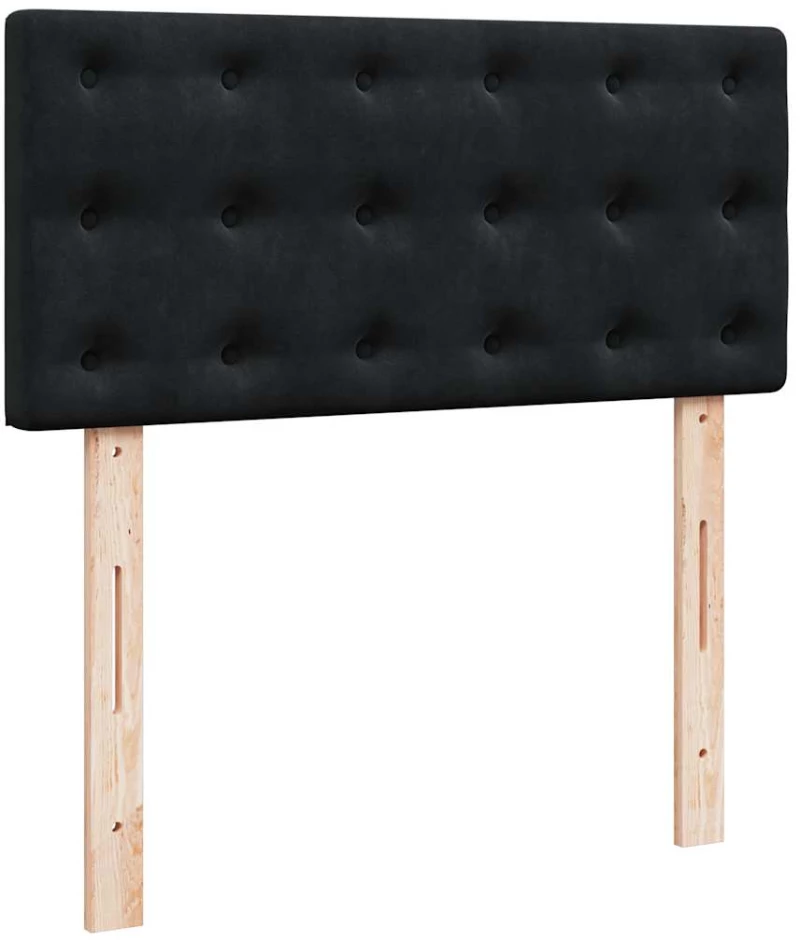 vidaXL Οθωμανικό κρεβάτι με στρώματα Μαύρο 160x200cm Velvet