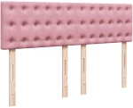vidaXL Κρεβάτι Boxspring με Στρώμα Ροζ 160x200 εκ. Βελούδινο