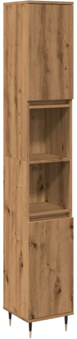 vidaXL Ντουλάπι μπάνιου Δρυς τεχνίτης 30x30x190 cm Κατασκευασμένο ξύλο