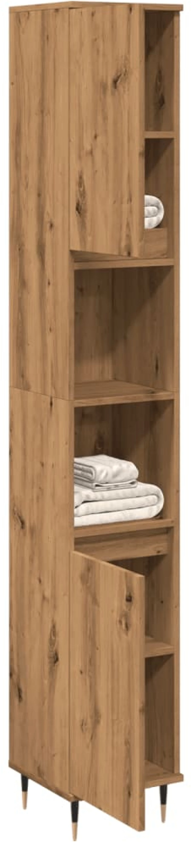 vidaXL Ντουλάπι μπάνιου Δρυς τεχνίτης 30x30x190 cm Κατασκευασμένο ξύλο
