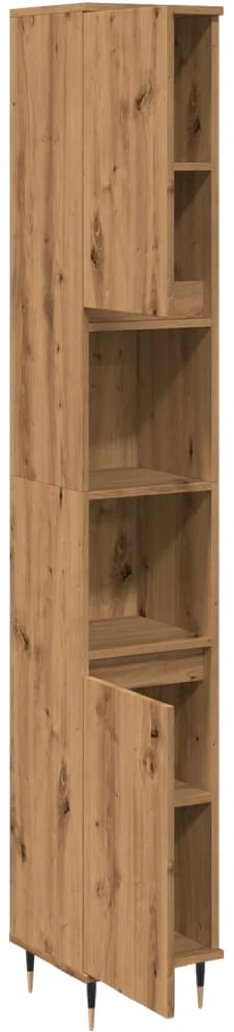 vidaXL Ντουλάπι μπάνιου Δρυς τεχνίτης 30x30x190 cm Κατασκευασμένο ξύλο