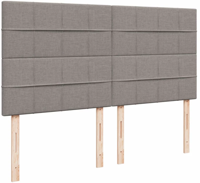 vidaXL Κρεβάτι Boxspring με Στρώμα Taupe 200x200 εκ. Υφασμάτινο