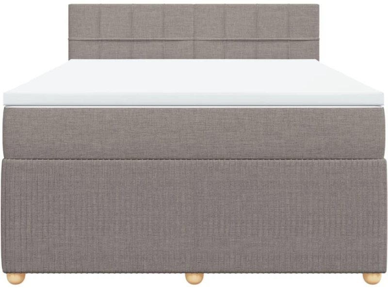 vidaXL Κρεβάτι Boxspring με Στρώμα Taupe 160x200 εκ. Υφασμάτινο