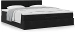 vidaXL Οθωμανικό κρεβάτι με στρώμα Μαύρο 180x200cm Velvet