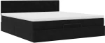 vidaXL Οθωμανικό κρεβάτι με στρώμα Μαύρο 180x200cm Velvet