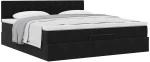 vidaXL Οθωμανικό κρεβάτι με στρώμα Μαύρο 180x200cm Velvet
