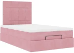 vidaXL Οθωμανικό κρεβάτι με στρώματα Ροζ 120x200cm Velvet