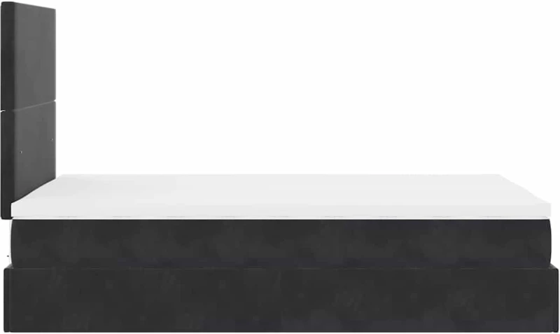 vidaXL Οθωμανικό κρεβάτι με στρώματα Μαύρο 120x200cm Velvet
