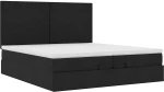 vidaXL Οθωμανικό Κρεβάτι με Στρώματα Μαύρο 200x200cm Ύφασμα