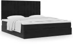 vidaXL Οθωμανικό κρεβάτι με στρώματα Μαύρο 180x200cm Velvet