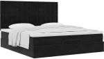 vidaXL Οθωμανικό κρεβάτι με στρώματα Μαύρο 180x200cm Velvet