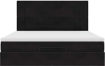 vidaXL Οθωμανικό κρεβάτι με στρώματα Μαύρο 180x200cm Velvet