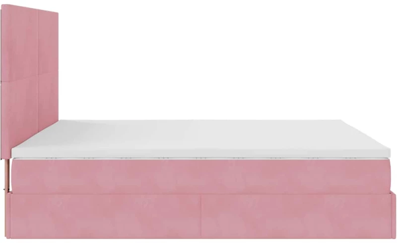 vidaXL Οθωμανικό κρεβάτι με στρώματα ροζ 160x200cm Velvet
