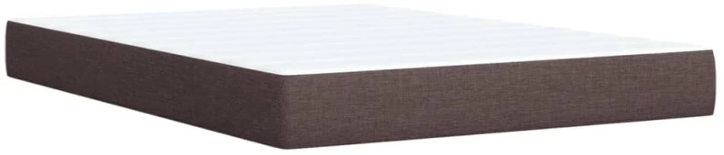 vidaXL Κρεβάτι Boxspring με Στρώμα Σκούρο Καφέ 140x190 εκ. Υφασμάτινο
