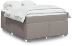 vidaXL Κρεβάτι Boxspring με Στρώμα Taupe 140x190 εκ. Υφασμάτινο