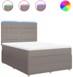 vidaXL Κρεβάτι Boxspring με Στρώμα Taupe 140x190 εκ. Υφασμάτινο