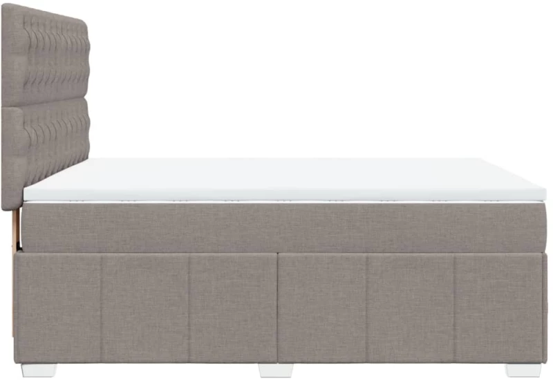 vidaXL Κρεβάτι Boxspring με Στρώμα Taupe 140x190 εκ. Υφασμάτινο