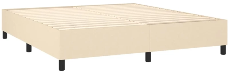 vidaXL Κρεβάτι Boxspring με Στρώμα Κρεμ 160x200 εκ. Υφασμάτινο