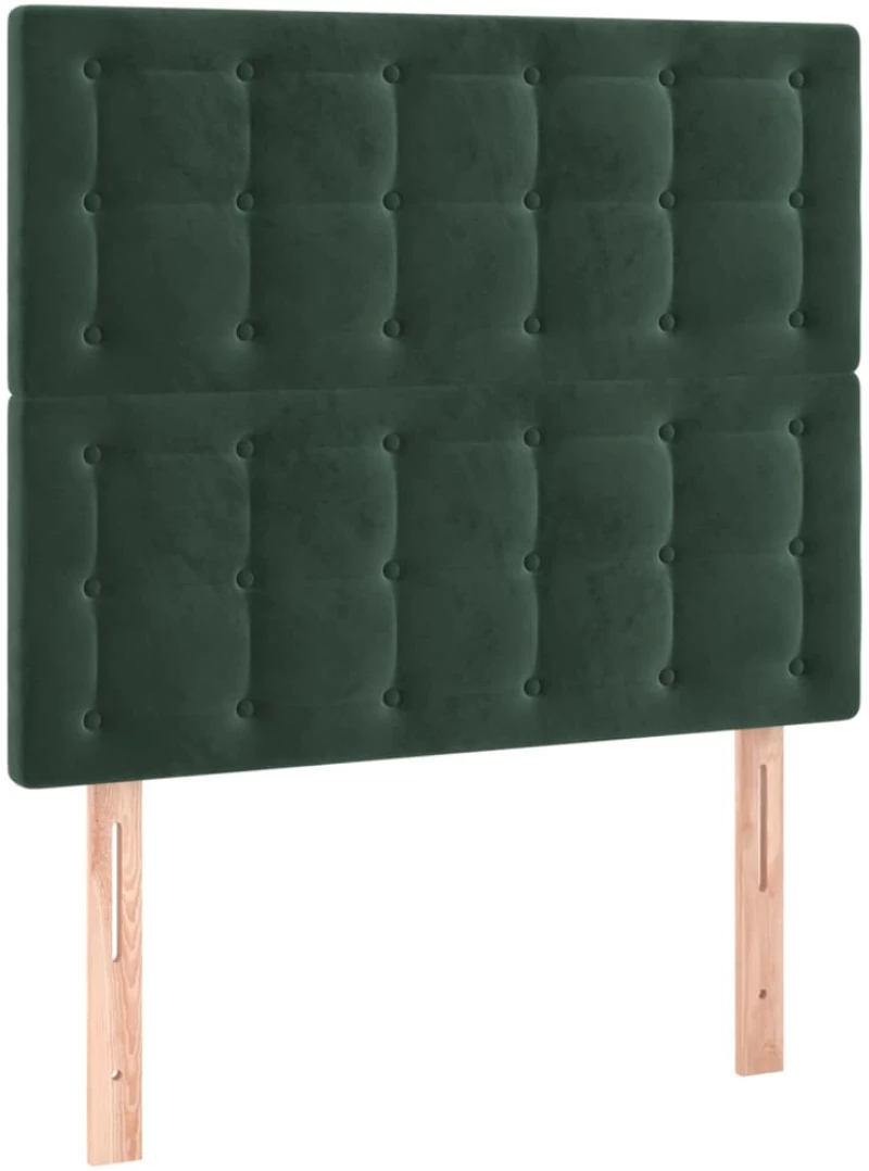 vidaXL Κρεβάτι Boxspring με Στρώμα Σκούρο Πράσινο 80x200 εκ. Βελούδινο