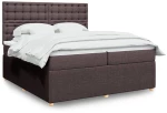 vidaXL Κρεβάτι Boxspring με Στρώμα Σκούρο Καφέ 200x200 εκ. Υφασμάτινο