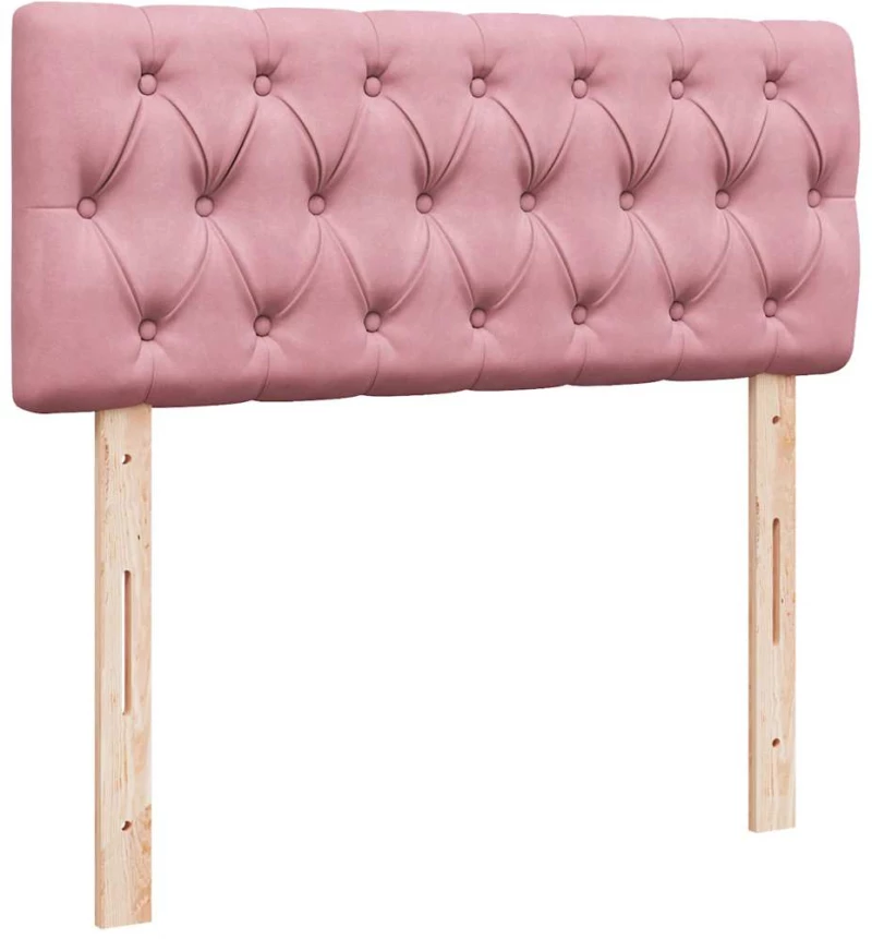 vidaXL Οθωμανικό κρεβάτι με στρώμα ροζ 120x200cm Velvet