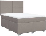 vidaXL Κρεβάτι Boxspring με Στρώμα Taupe 140x190 εκ. Υφασμάτινο