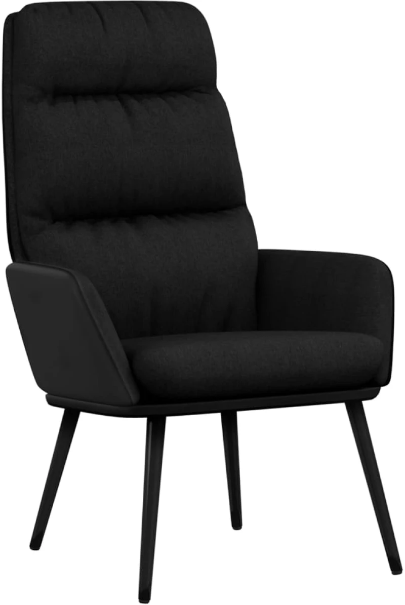 vidaXL Πολυθρόνα Relax Μπλε από Ύφασμα και Συνθετικό Δέρμα με Σκαμπό