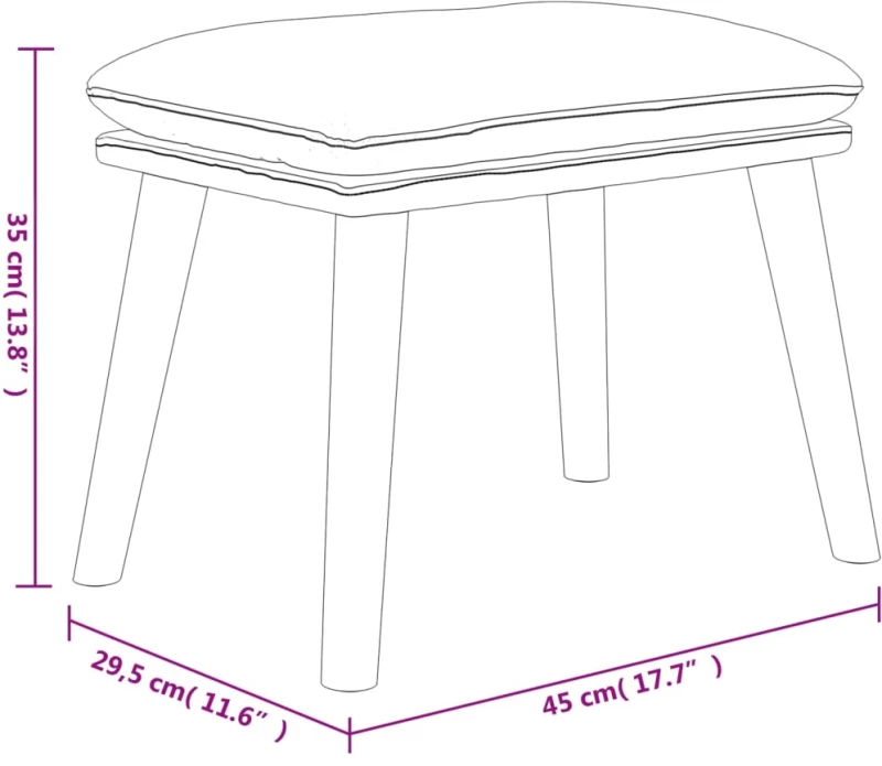 vidaXL Υποπόδιο Ανοιχτό Πράσινο 45x29,5x35 εκ. Βελούδινο