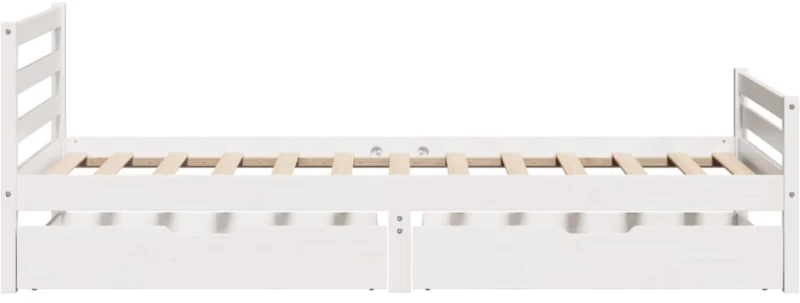 vidaXL Σκελετός Κρεβατιού Χωρίς Στρώμα Λευκό 100x200 εκ. Μασίφ Πεύκο