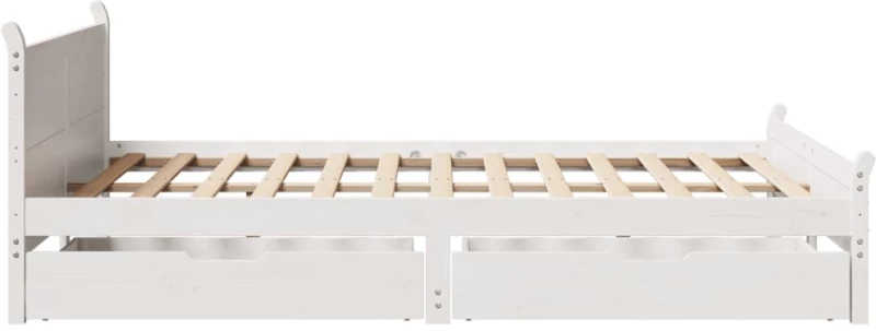vidaXL Σκελετός Κρεβ. Χωρίς Στρώμα Λευκό 120x200 εκ Μασίφ Πεύκο