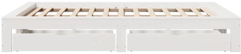 vidaXL Σκελετός Κρεβ. Χωρίς Στρώμα Λευκό 150x200 εκ Μασίφ Πεύκο