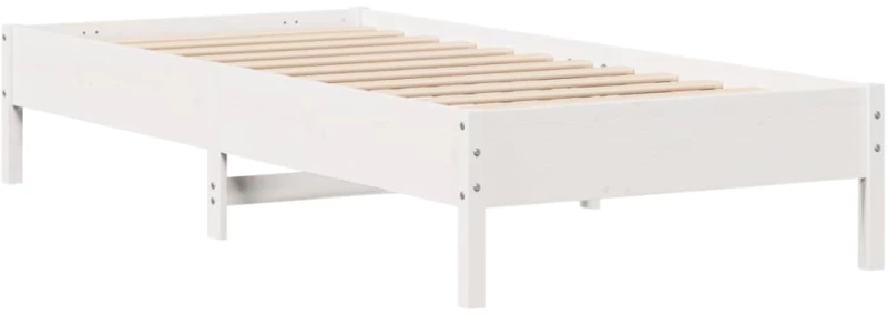 vidaXL Σκελετός Κρεβατιού Χωρίς Στρώμα Λευκό 100x200 εκ. Μασίφ Πεύκο
