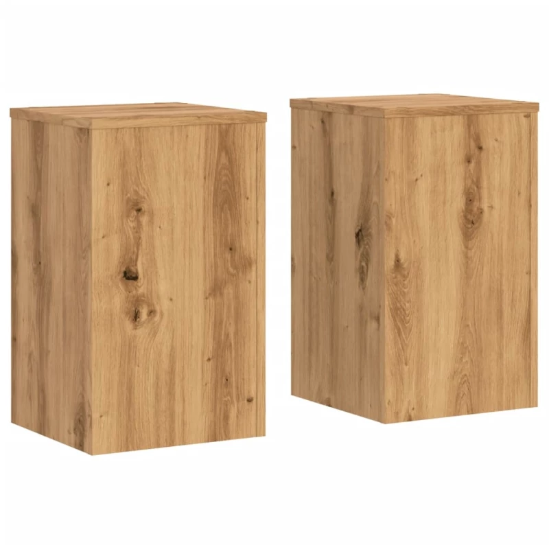 vidaXL Βάσεις Φυτών 2 τεμ. Αρτισιανή Δρυς 30x30x50 εκ. Επεξ. Ξύλο