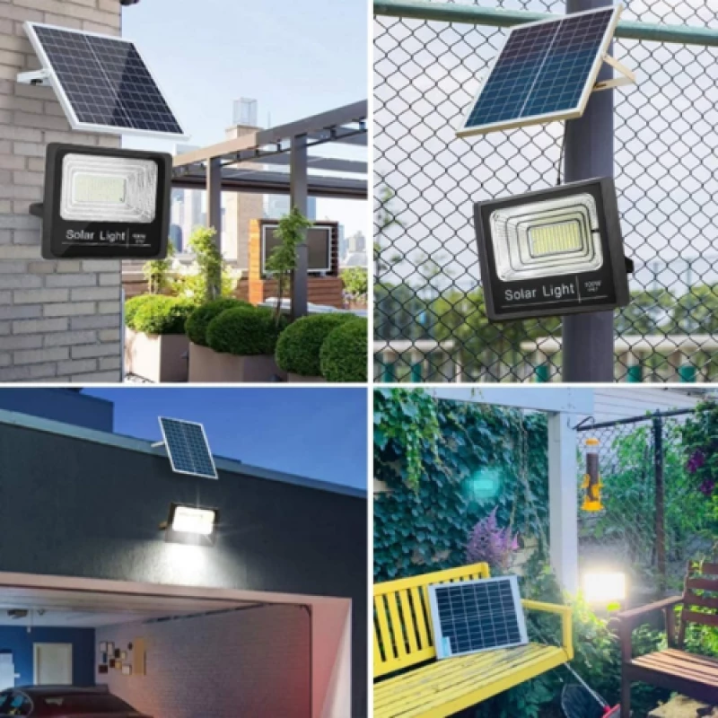 Jortan100W IP66 Στεγανός Ηλιακός Προβολέας LED 6500K Τηλεχειριστήριο