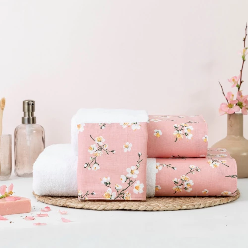 Πετσέτες Σετ 3ΤΜΧ Jasmine Πετρόλ 70 x 140 / 50 x 90 / 30 x 50 cm