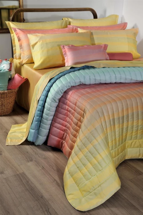 Κουβερλί Down Town Primo S-861 Burano Yellow - Υπέρδιπλο 235x250