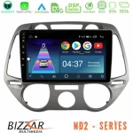 Bizzar nd2 Series 8core Android14 2+32gb  Hyundai i20 2009-2012 Manual a/c Navigation Multimedia Tablet 9" με Carplay & Android Auto u-nd2-Hy0709m