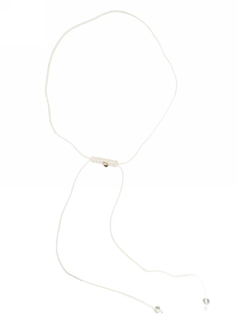 Kostibas 1039-555L, Κολιέ, Σχοινί, Χάντρες, ΤΕ, Λευκό