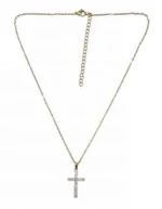 Kostibas 1321-152X1, Σταυρός, Stainless Steel, Ατσάλι, Στρας, Χρυσό