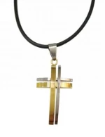 Kostibas 1313-345X, Σταυρός, Stainless Steel, Ατσάλι, Καουτσούκ, Χρυσό