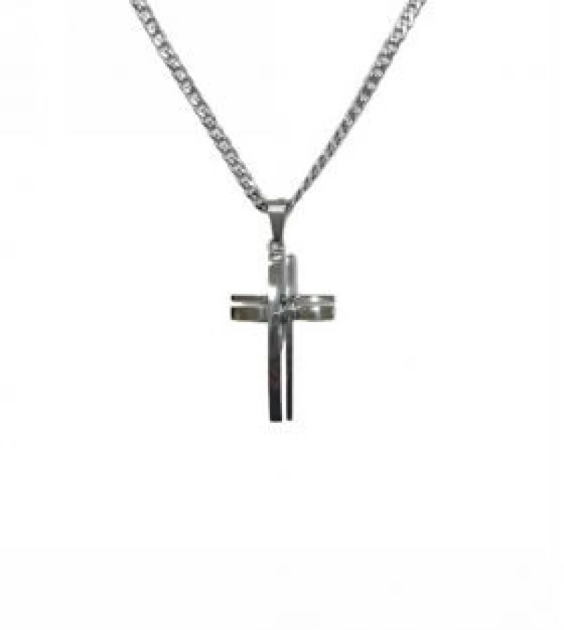 Kostibas 1313-445AA, Σταυρός, Stainless Steel, Ατσάλι, Ασημί