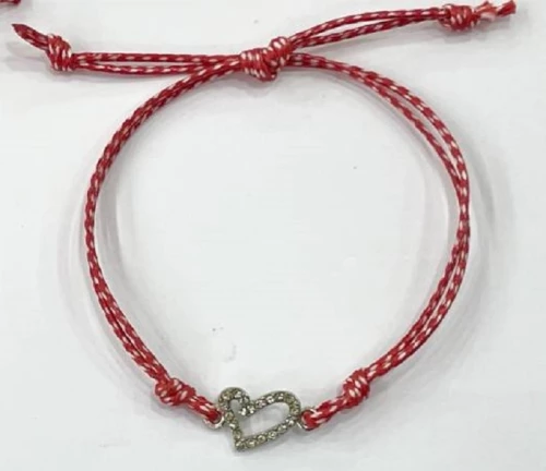 Kostibas 1539-63706, Μάρτης, Σχοινί, Ασημί καρδιά